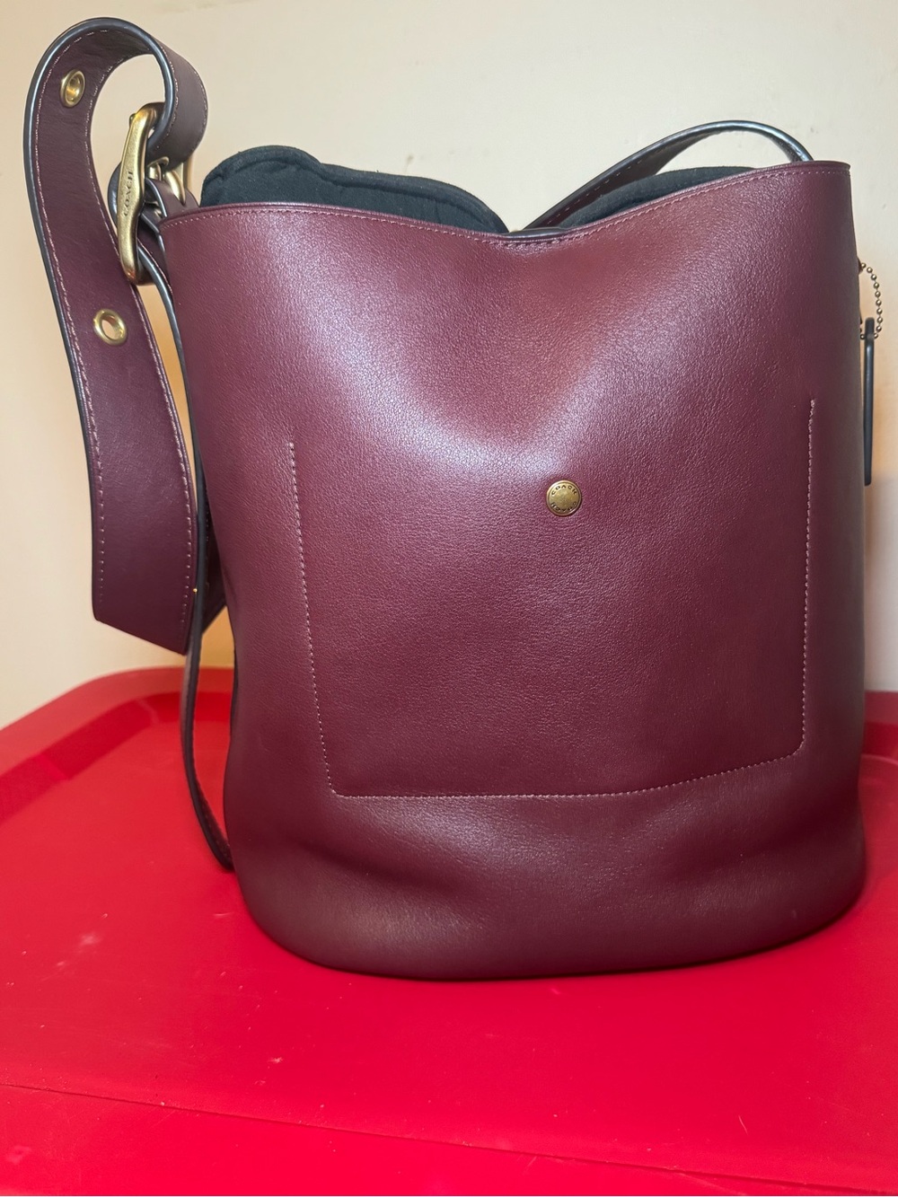 Coach Merlot Bleecker Bucket - Picture 3 of 7